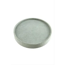 Yuvarlak Ahşap Anfora Kumaş Piercing Küpelik 20 cm-Koyu Gri