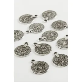 2 cm Tuğra Para Tesbih Aparatı 50 Gram-Gümüş Rengi