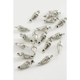 Çizgili Tesbih Püskül Ara Aparatı 50 Gram-Gümüş Rengi