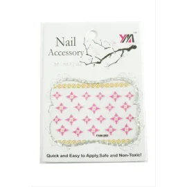 Çiçek Tırnak Aksesuarı Tattoo Sticker-Beyaz