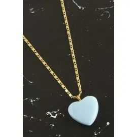 Yeni Sezon Kalp Kolye-Açık Mavi