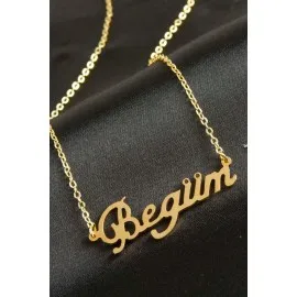Begüm Isimli Kolye -Sarı