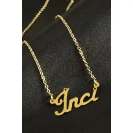 İnci Isimli Kolye -Sarı