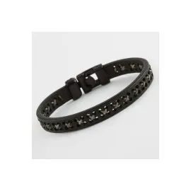 Çarpı Kaliteli Suni Deri Bileklik-Gri