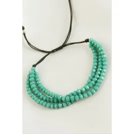 Üçlü Kristal Bileklik-Yeşil