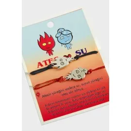 Ateş Ve Su 2Li İp Bileklik-Renkli