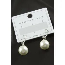 Yuvarlak İnci Küpe-Sarı