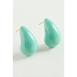 Su Damlası Lüks Çelik Küpe-Siyah