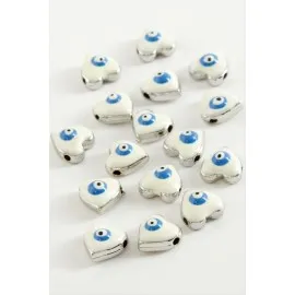 Kalp Mineli Bileklik Ve Kolye Ucu Aparatı 1 Adet-Beyaz