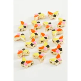 Kelebek Mineli Bileklik Ve Kolye Ucu Aparatı 1 Adet-Sarı