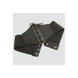 Örgülü Çıtçıtlı Lastikli Kemer-Siyah