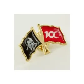 Cumhuriyetin 100. Yılına Özel Yaka Rozet-Sarı