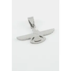 Kuş Çelik Kolye Ucu 3 Cm-Gümüş Rengi