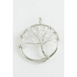 Kuvars Doğaltaş Kolye Ucu-Şeffaf