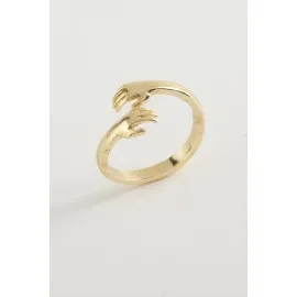 El Figürlü Metal Yüzük-Gümüş Rengi