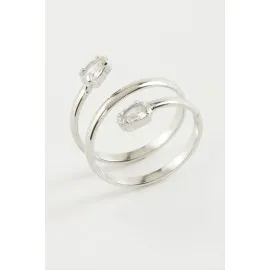 Oval Zirkon Taşlı Yüzük-Sarı