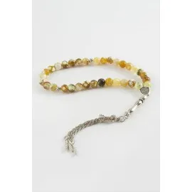 Akik Doğaltaş Tesbih 8 Mm-Sarı