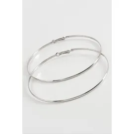 Düz Metal Halka Küpe 8-9-10 Cm-9 Cm