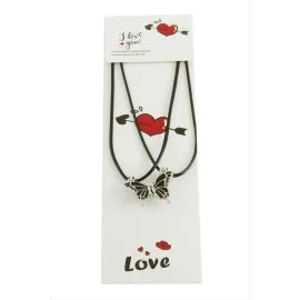 Kelebek Arkadaşlık Kolyesi Çift Kolye-Siyah