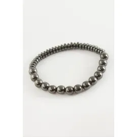 Hematit Onix Doğaltaş Bileklik-Antrasit