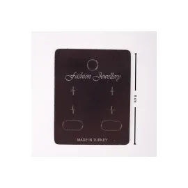 Klıpsli 3 Delikli Küpe Kartı-Siyah