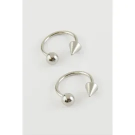 Septum Çelik Piercing 2 Adet-Gümüş Rengi