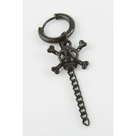 Kuru Kafa Erkek Çelik Küpe-Siyah