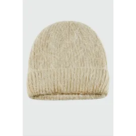 Tüylü Katlamalı Bayan Bere-Sütlü Kahve