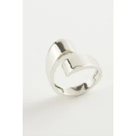 Oval Metal Yüzük-Gümüş Rengi