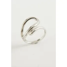 Oval Metal Yüzük-Gümüş Rengi