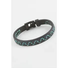 Labirent Kaliteli Suni Deri Bileklik-Lacivert