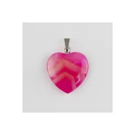 Akik Kalpli Doğaltaş Kolye Ucu-Pembe