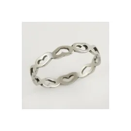 Kalp Lüks Çelik Yüzük-Gümüş Rengi