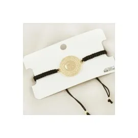 Yarım Altın Örgülü Bileklik-Kırmızı