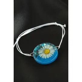 Papatya Epoksi Bileklik-Açık Mavi