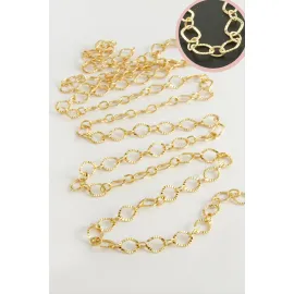 7 mm Noktalı Oval Zincir 1 metre-Sarı
