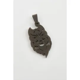 Kurt Çelik Kolye Ucu 3 cm-Siyah