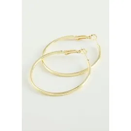 Metal Halka Küpe 4 Cm-Sarı