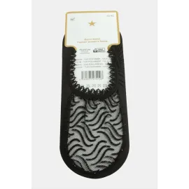 Oval Dantel Babet Çorap-Siyah