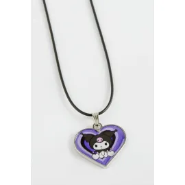 Kalp Uçlu Kolye-Mor