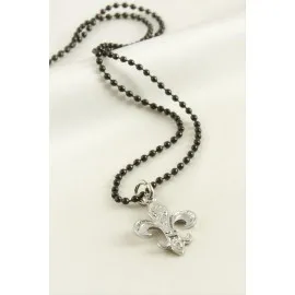 Çapa Top Zincirli Erkek Kolye-Siyah