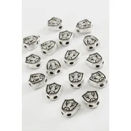 Çift Başlı Kartal Tesbih Ara Aparatı 50 Gram-Gümüş Rengi