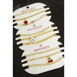 Karışık Trend Zincir Bileklik-Gümüş Rengi