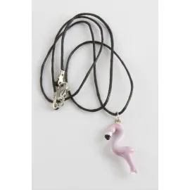 Filamingo Cam Kolye-Açık Pembe