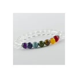 7Li Doğaltaş Çakra Bileklik-Renkli