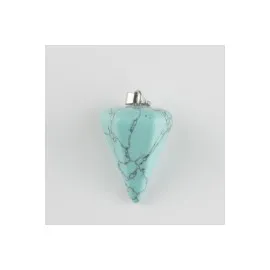 Turkuaz Pandül Doğaltaş Kolye Ucu-Turkuaz
