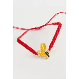 Arı Makrome Örgülü Bileklik-Renkli