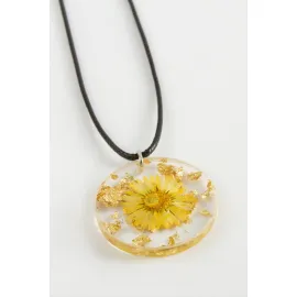 Papatya Epoksi Kolye-Sarı