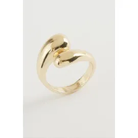 Su Damlası Metal Yüzük-Sarı