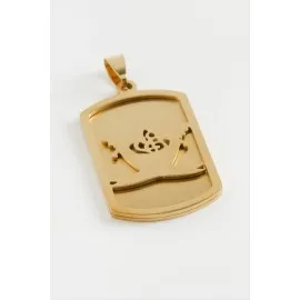 Zülfikar Çelik Kolye Ucu 4 Cm-Sarı